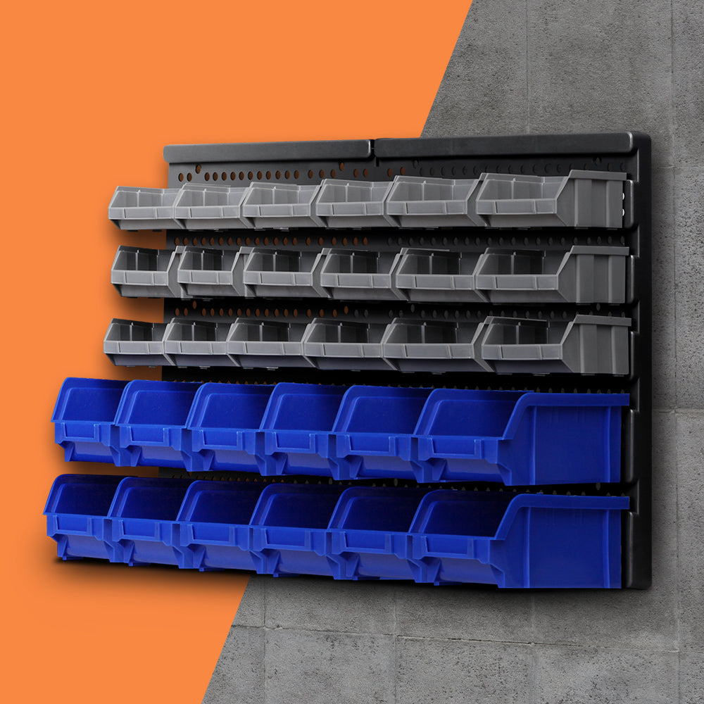 Giantz 30 Storage Bin Rack Wall Mounted