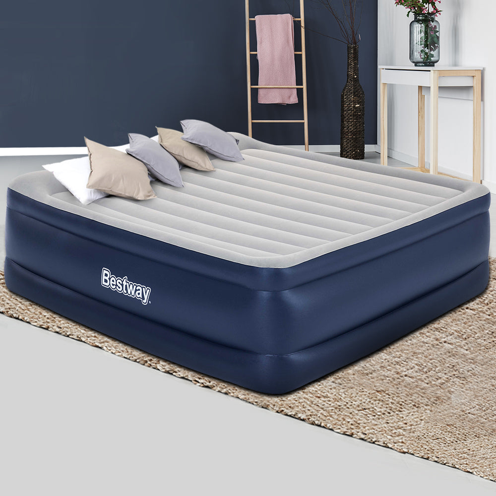 Bestway Air Mattress King Inflatable Bed 56cm Airbed Blue