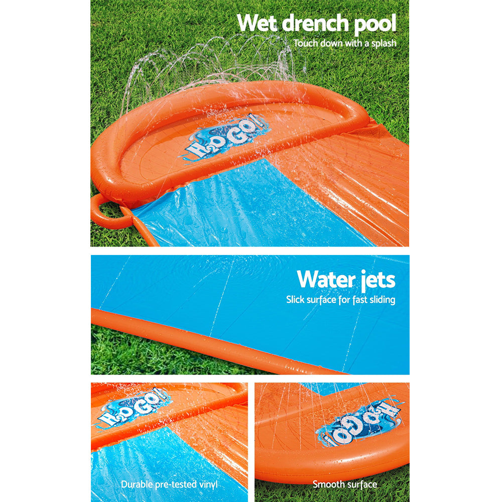 Bestway Water Slide Kids Slip 488cm Dual Slides Inflatable Splash Pad