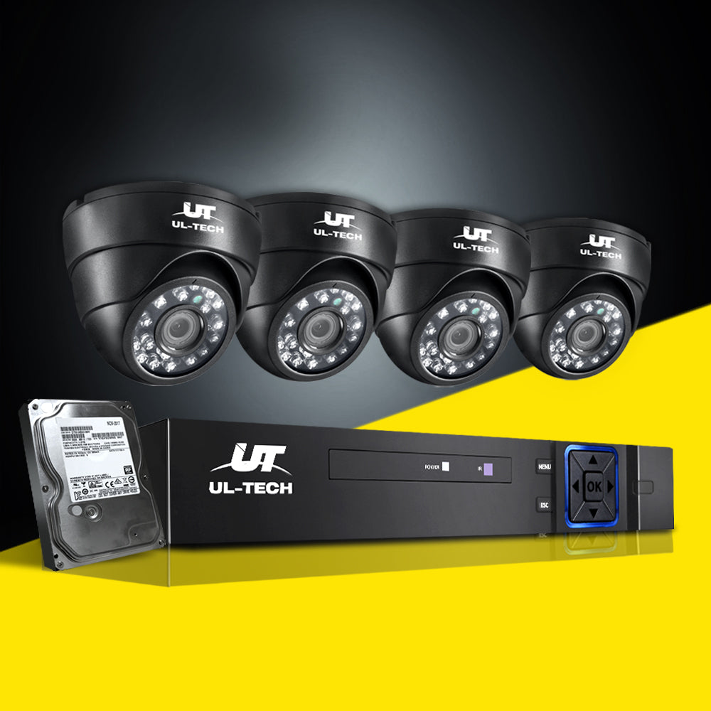 UL-Tech CCTV Security System 2TB 8CH DVR 1080P 4 Camera Sets