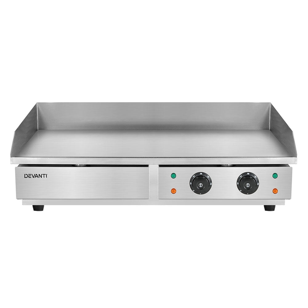 Devanti Commercial Electric Griddle BBQ Grill Hot Plate Stainless Steel 4400W