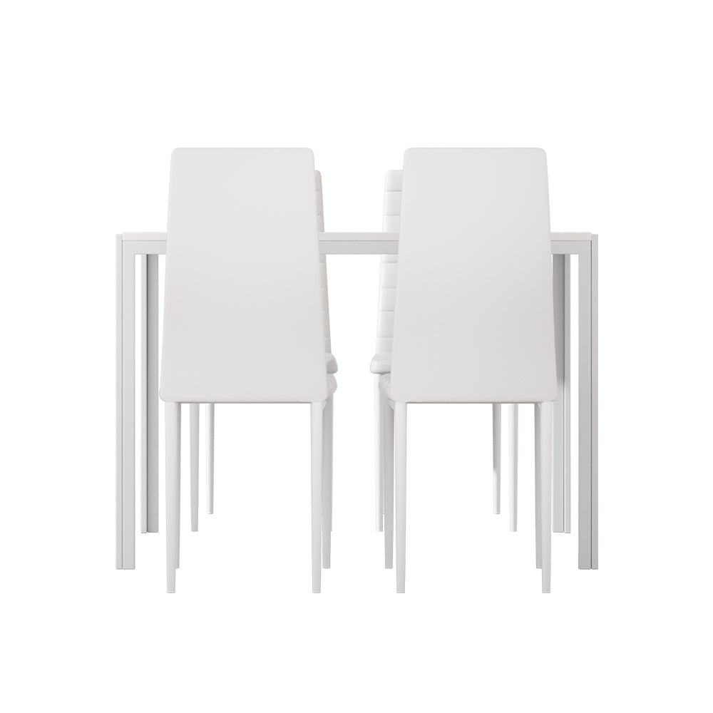 Artiss Dining Chairs and Table Dining Set 4 Chair Set Of 5 White