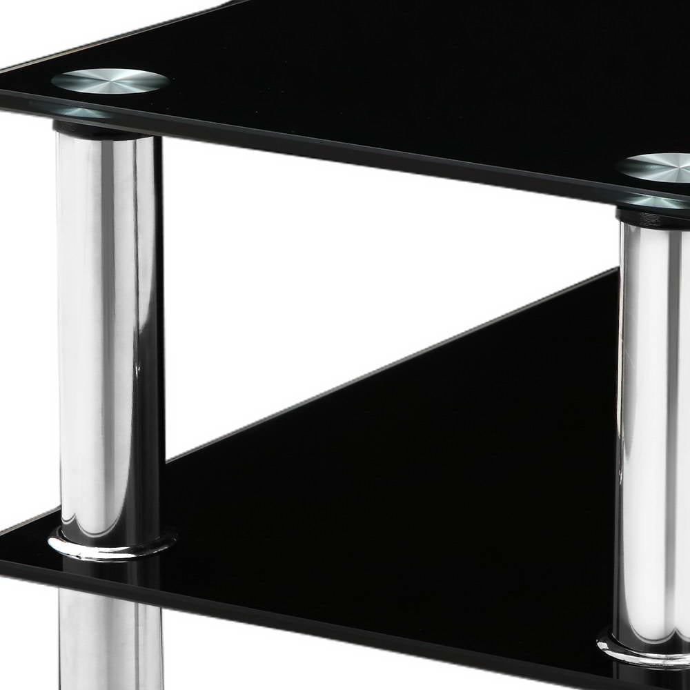 Artiss Console Table Tempered Glass Black