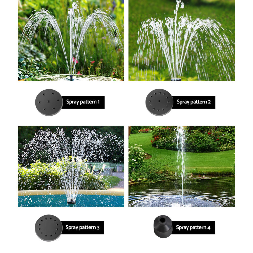 Gardeon Solar Pond Pump with Battery Kit LED Lights 4.3FT