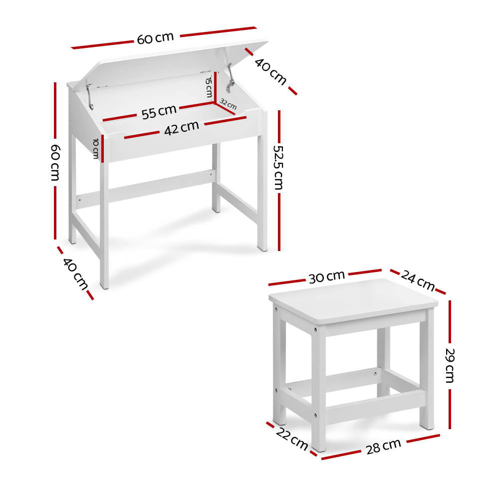 Keezi 2PCS Kids Table and Chairs Set Activity Children Playing Toys Study Desk