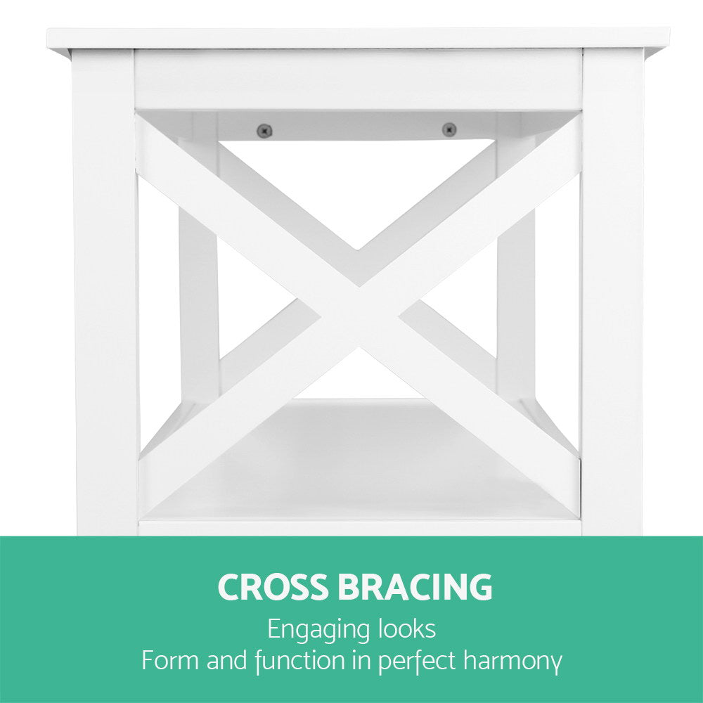 Artiss Console Table 3-tier White Polly