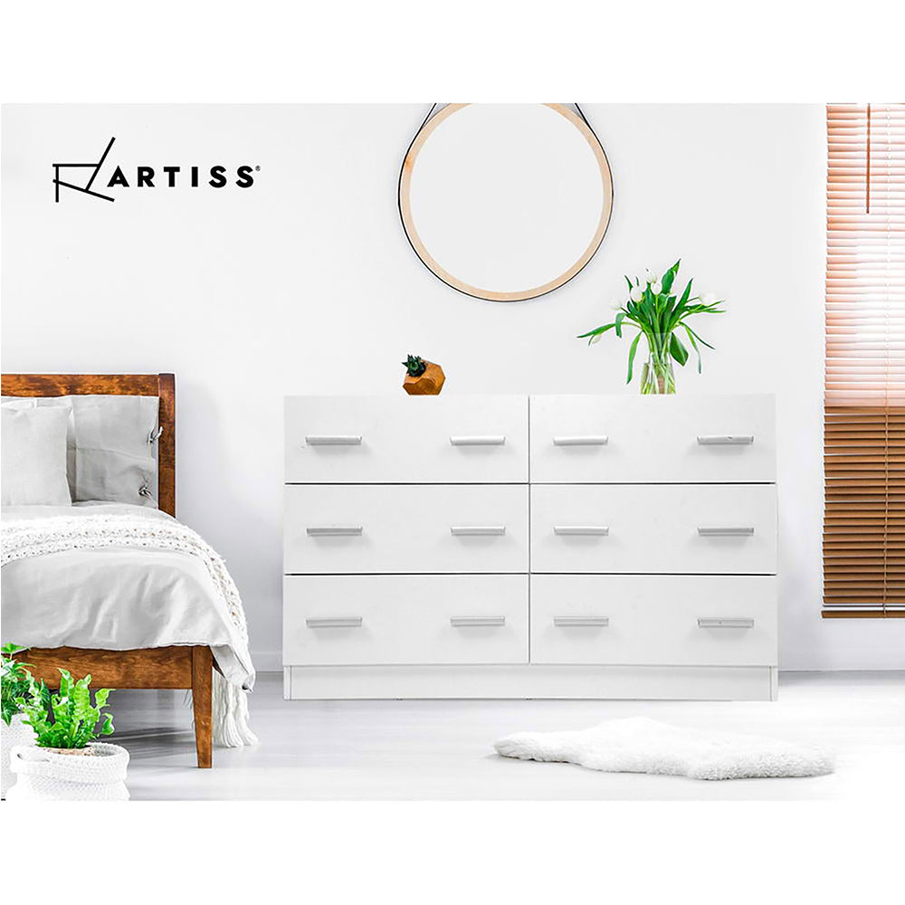 Artiss 6 Chest of Drawers - VEDA White