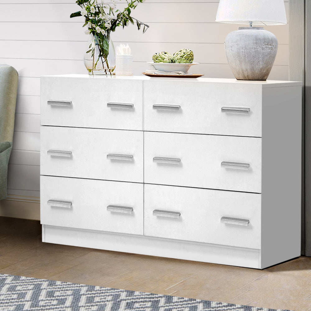 Artiss 6 Chest of Drawers - VEDA White