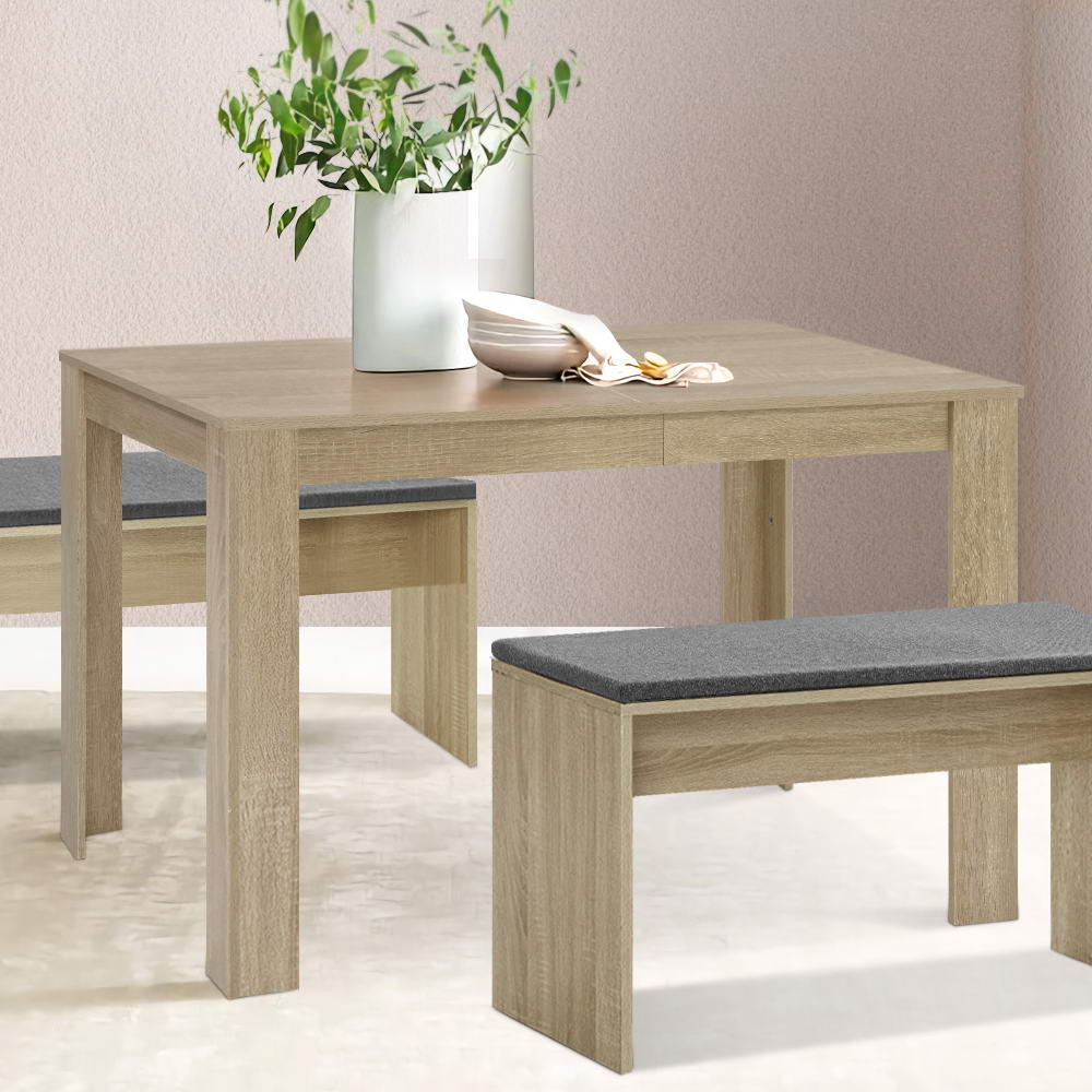 Artiss Dining Table Rectangular 4 Seater 120CM Oak Natu