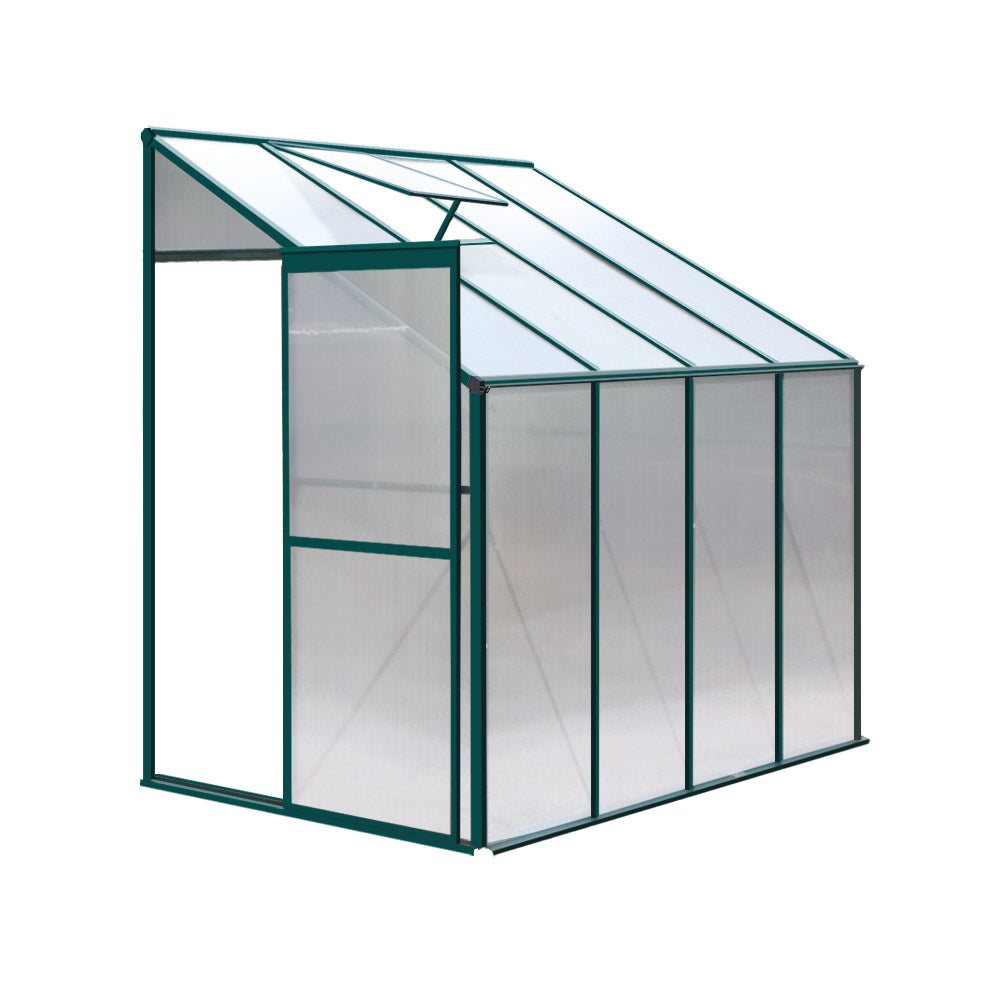 Greenfingers Greenhouse 2.52x1.27x2.13M Lean-to Aluminium Polycarbonate Green House Garden Shed