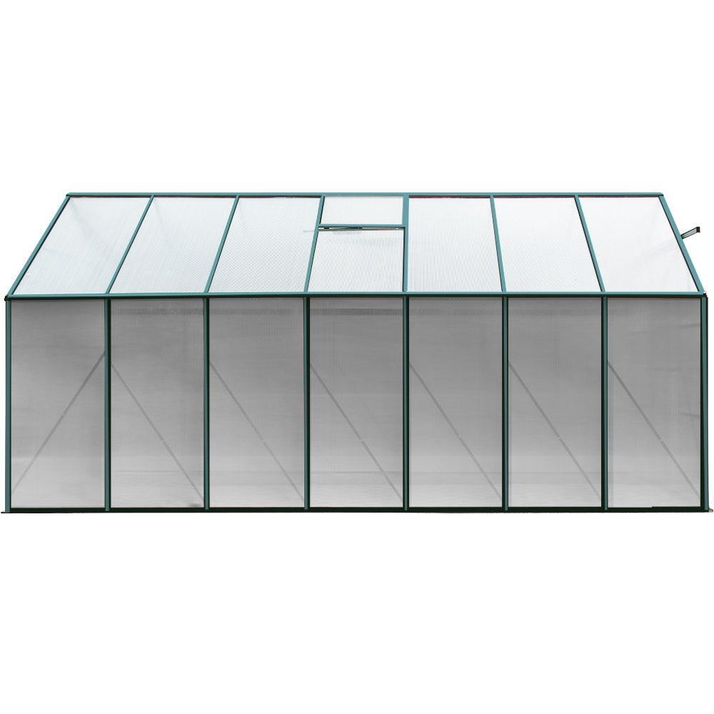 Greenfingers Greenhouse 4.43x2.44x2.15M Aluminium Polycarbonate Green House Garden Shed