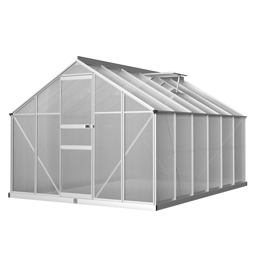 Greenfingers Greenhouse 3.6x2.5x1.95M Aluminium Polycarbonate Green House Garden Shed