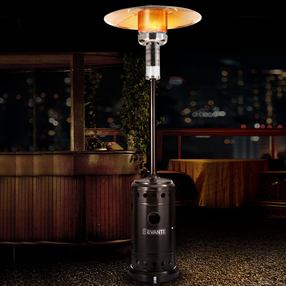 Devanti Portable Gas Patio Heater - Black and Silver