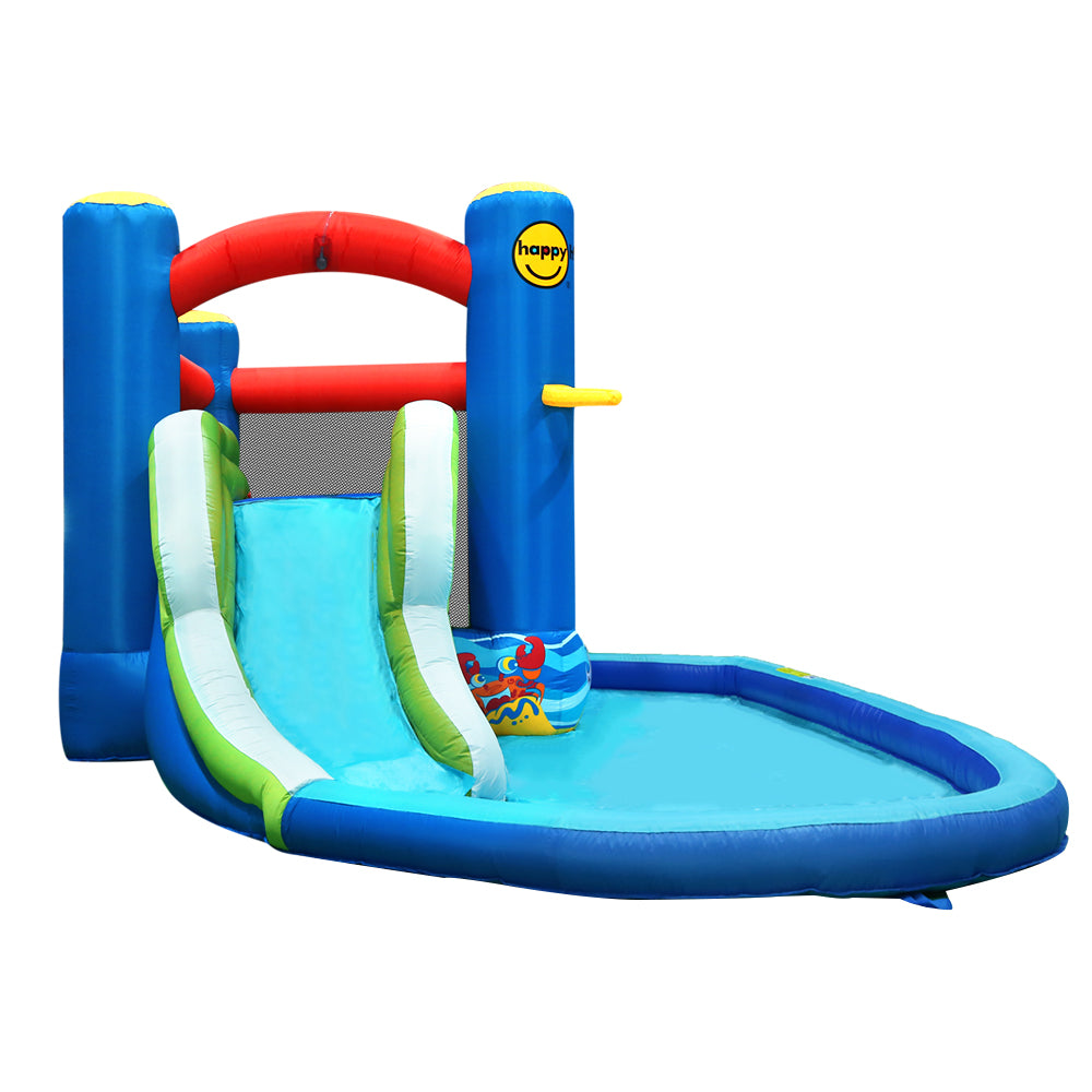 Happy Hop Inflatable Water Slide Jumping Trampoline Castle Bouncer Toy Splash