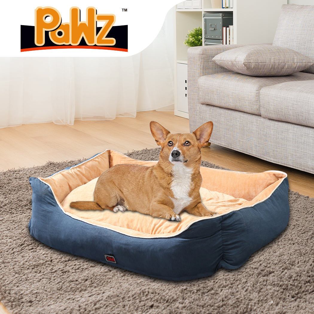 PaWz Pet Bed Mattress Dog Cat Pad Mat Puppy Cushion Soft Warm Washable L Blue