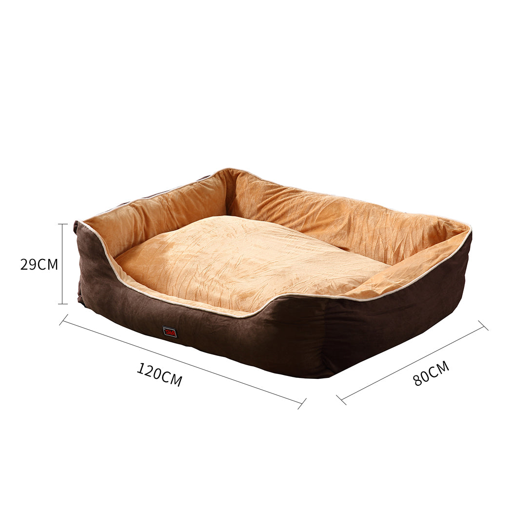 PaWz Pet Bed Mattress Dog Cat Pad Mat Puppy Cushion Warm Washable 3XL Brown