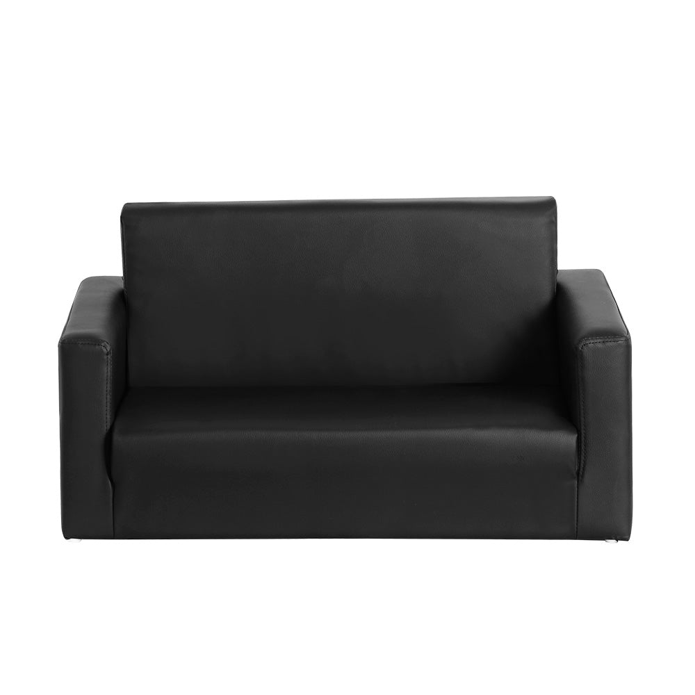 Keezi Kids Sofa 2 Seater Chair Children Flip Open Couch Armchair Black