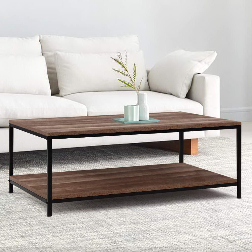 Artiss Coffee Table Rectangular 93CM Walnut Olin