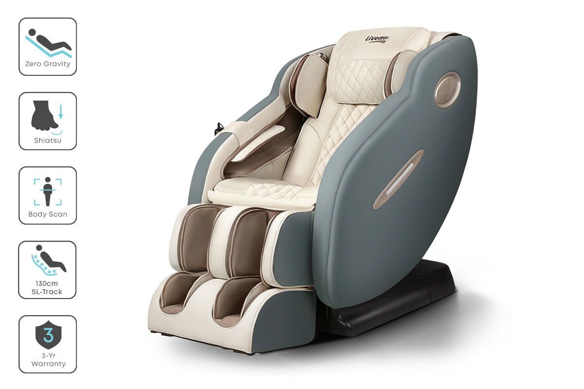 Livemor Massage Chair Electric Recliner Shiatsu Zero Gravity Head Massager