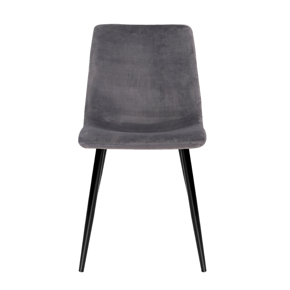 Artiss Dining Chairs Grey Velvet Set of 4 Lindsay