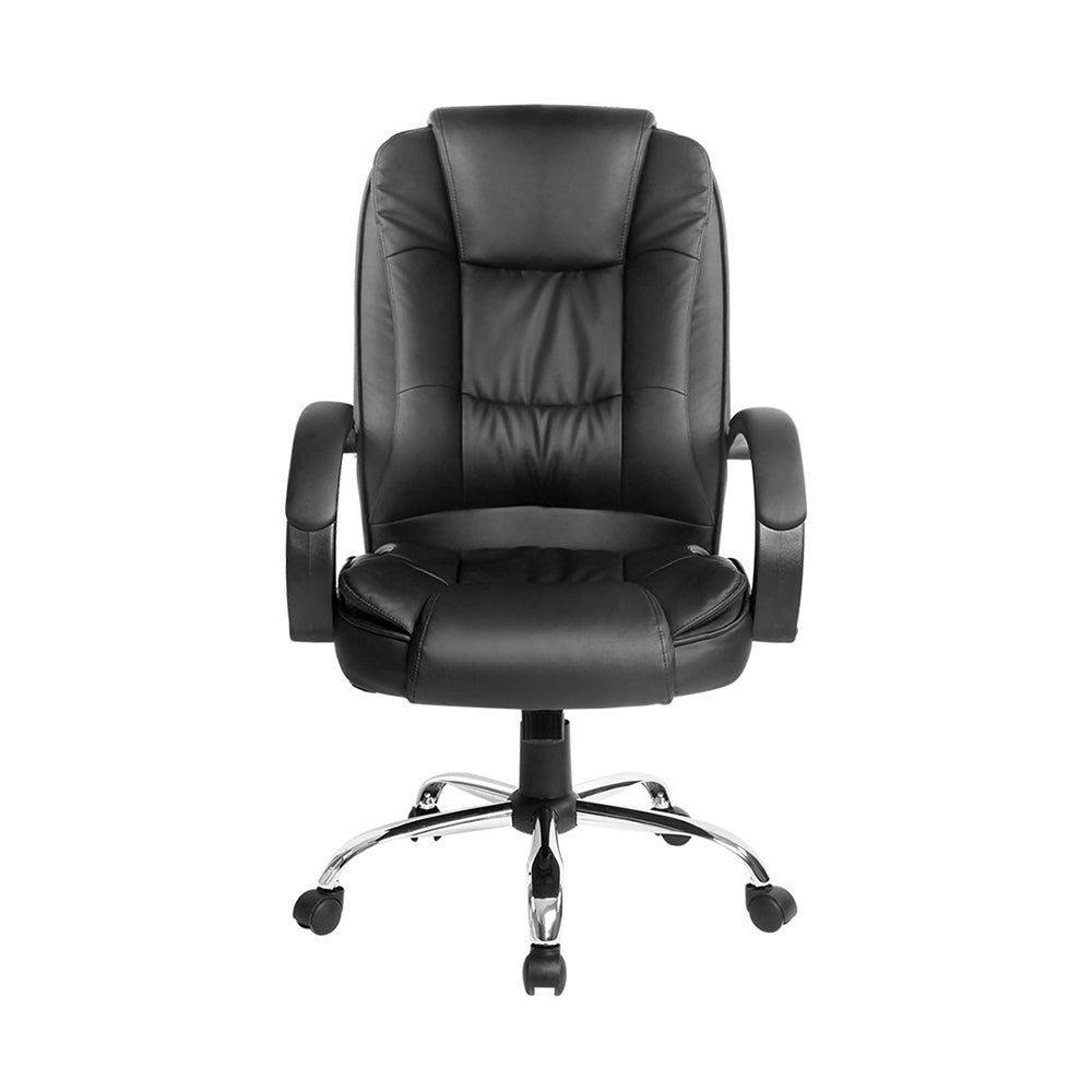 Artiss Executive Office Chair Leather Tilt Black