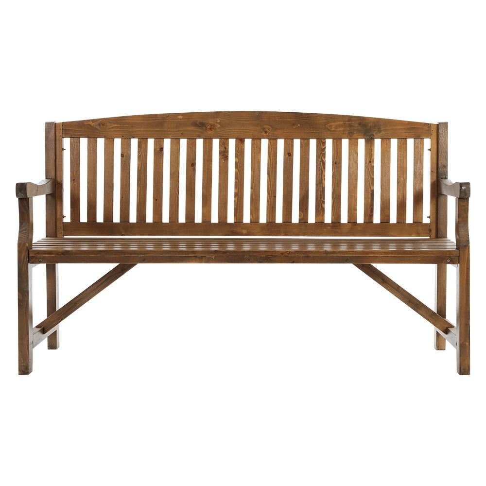 Gardeon 5FT Outdoor Garden Bench Wooden 3 Seat Chair Patio Furniture Natural