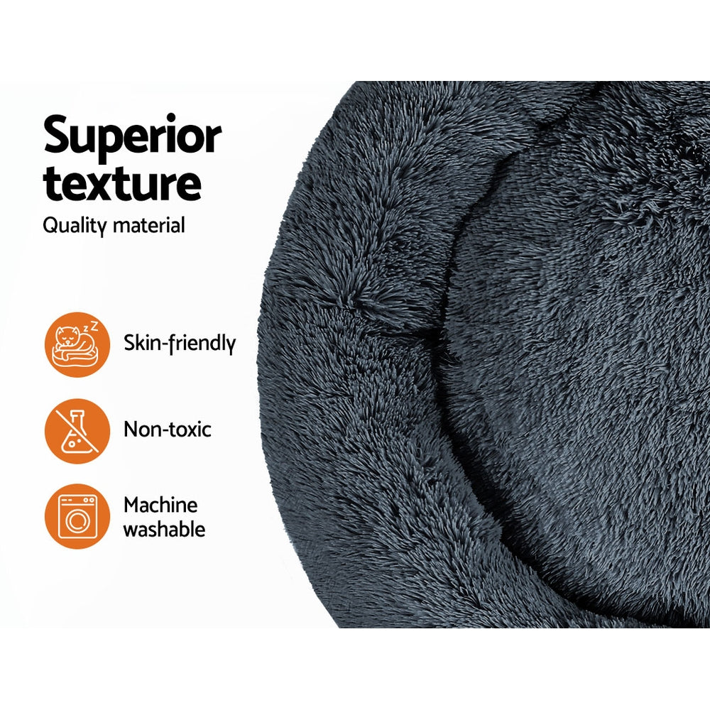 i.Pet Pet Bed Dog Cat 110cm Calming Extra Large Soft Plush Dark Grey