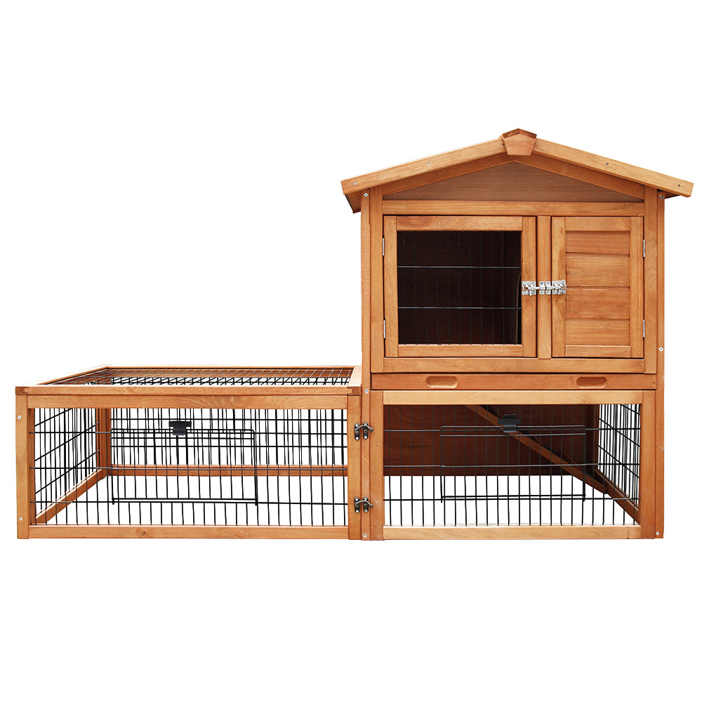 i.Pet Chicken Coop 155cm x 49cm x 90cm Rabbit Hutch Large Run Wooden Cage House Outdoor