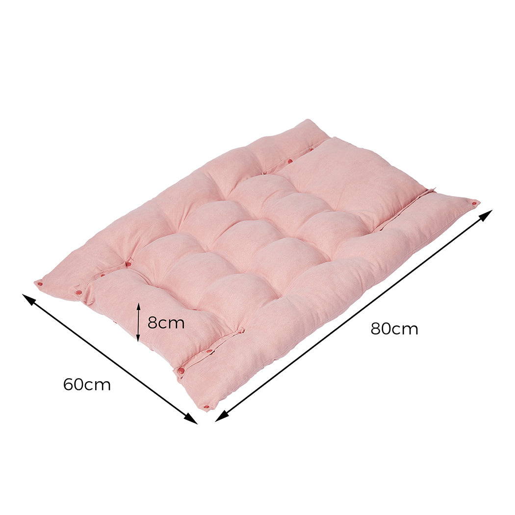 PaWz Pet Bed 2 Way Use Dog Cat Soft Warm Calming Mat Sleeping Kennel Sofa Pink M