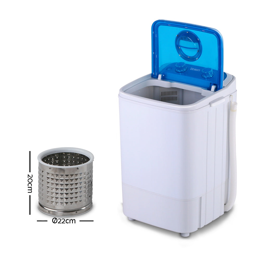 Devanti Portable Washing Machine 4.6KG Blue