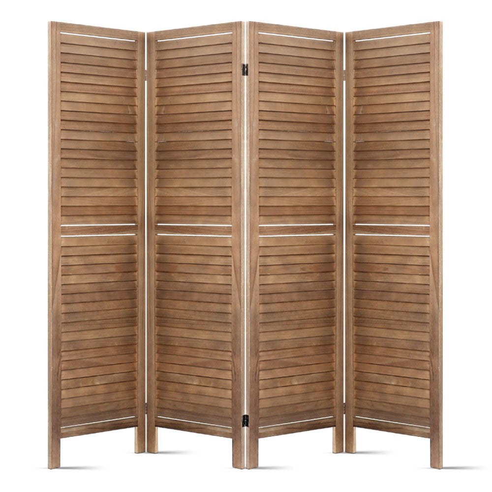 Artiss 4 Panel Room Divider 160x170cm Screen Privacy Wood Foldable Stand Oak