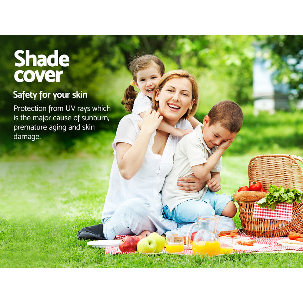 Instahut Shade Sail 3x6m Rectangle 185GSM 95% Sand Shade Cloth