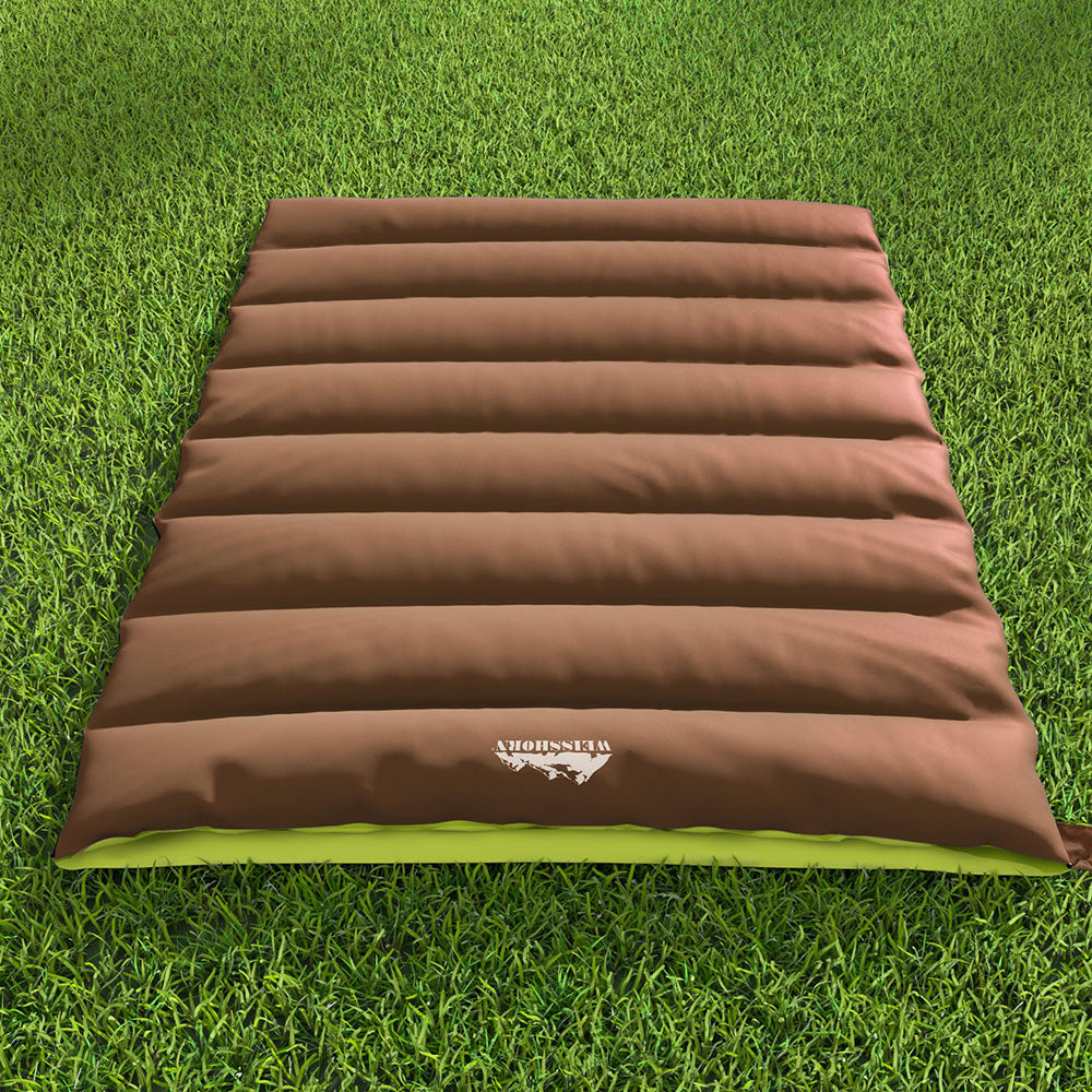 Weisshorn Sleeping Bag Double Bags Thermal Camping Hiking Tent Brown -5°C