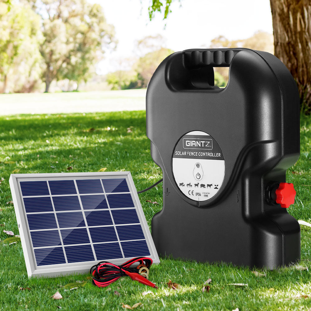 Giantz Fence Energiser 15KM Solar Powered 0.8J Electric