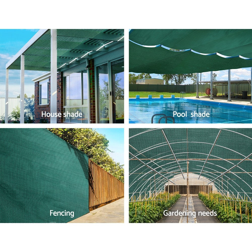 Instahut 30% Shade Cloth 1.83x30m Shadecloth Wide Heavy Duty Green