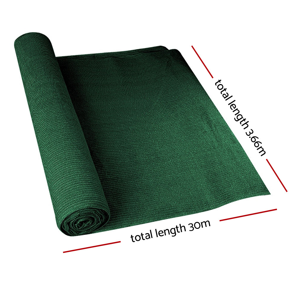 Instahut 50% Shade Cloth 3.66x30m Shadecloth Sail Heavy Duty Green