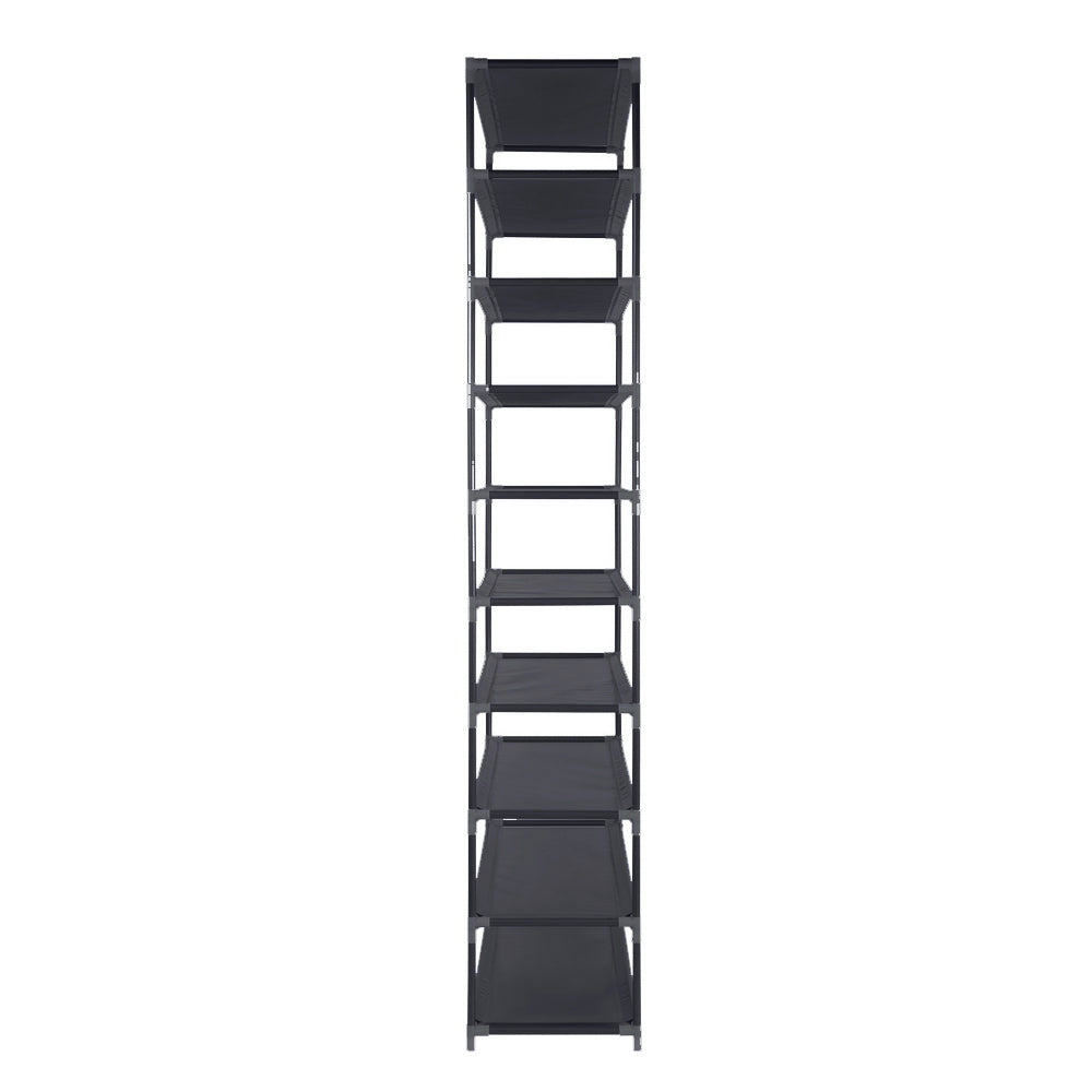 Artiss Shoe Rack 10-Tier (50 Pair) Shoes Organiser DIY Stackable Organizer Storage Shelf Stand Holder Portable Wardrobe Black