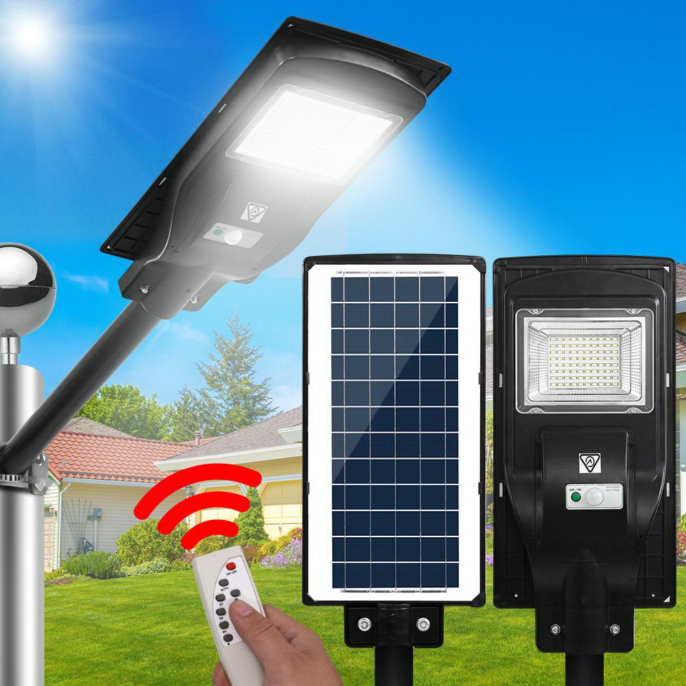 Leier 80 LED Solar Street Light 90W Flood Motion Sensor Remote Outdoor Wall Lamp