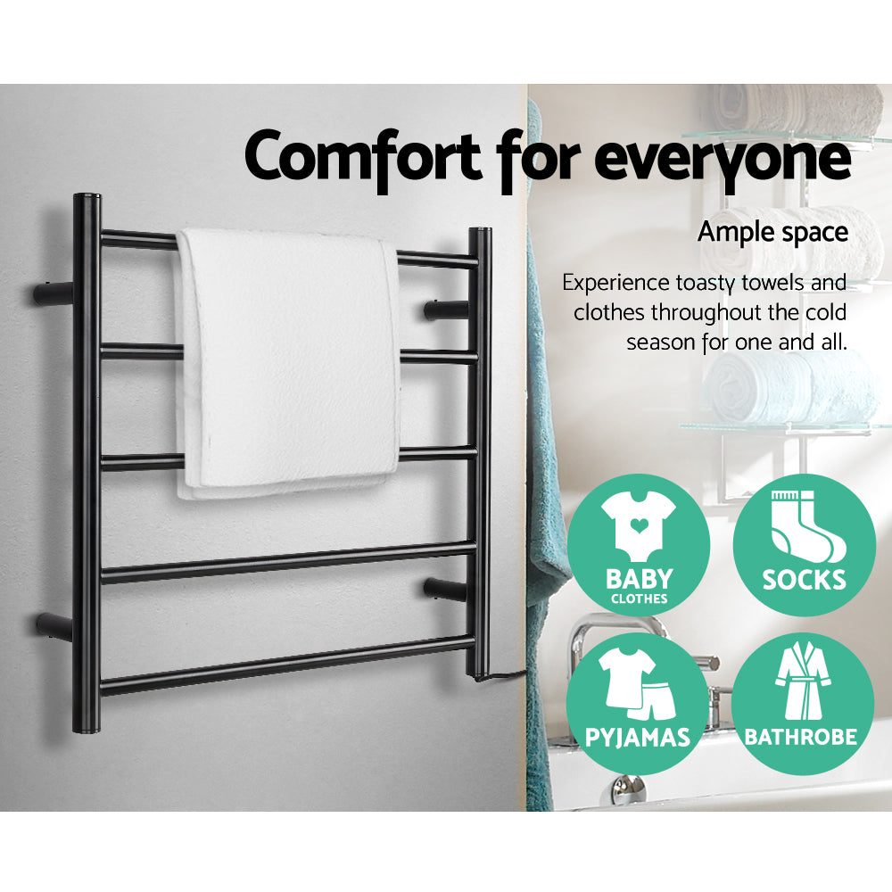 Devanti Heated Towel Rail Electric Warmer Heater Rails Holder Rack Wall Mounted