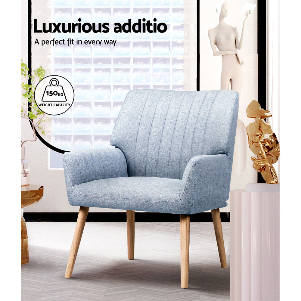 Artiss Armchair Fabric Grey Sebastini