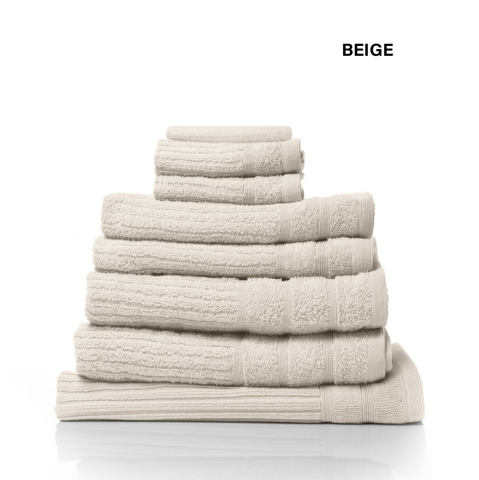 Royal Comfort Eden Egyptian Cotton 600GSM 8 Piece Luxury Bath Towels Set - Beige