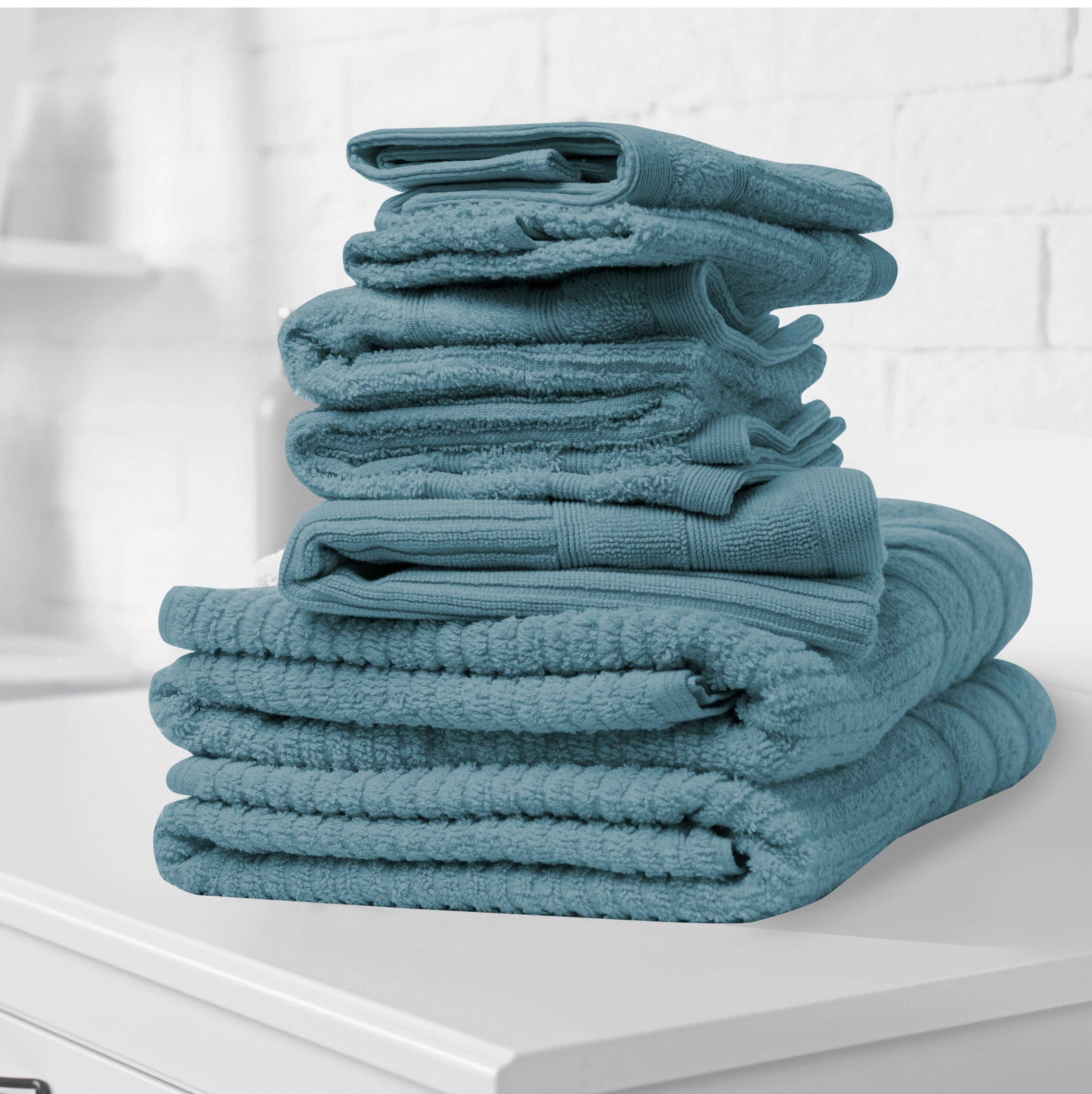 Royal Comfort Eden Egyptian Cotton 600GSM 8 Piece Luxury Bath Towels Set - Turquoise