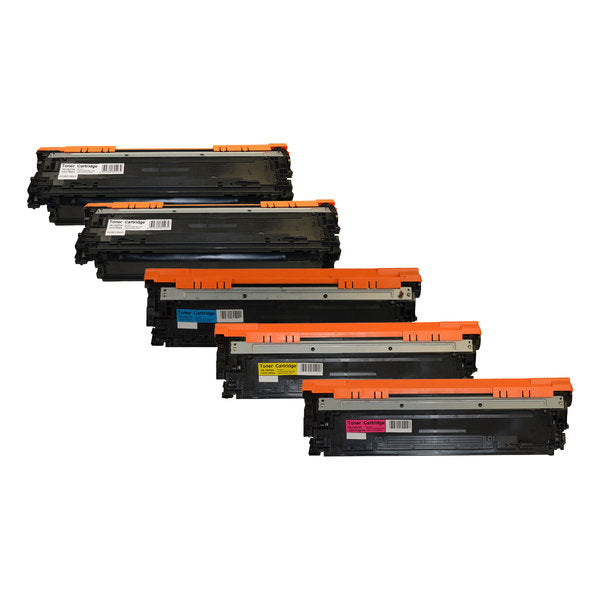 HP Compatible CE270B 650A Series Cart 322 Premium Generic Toner Set PLUS Extra Black