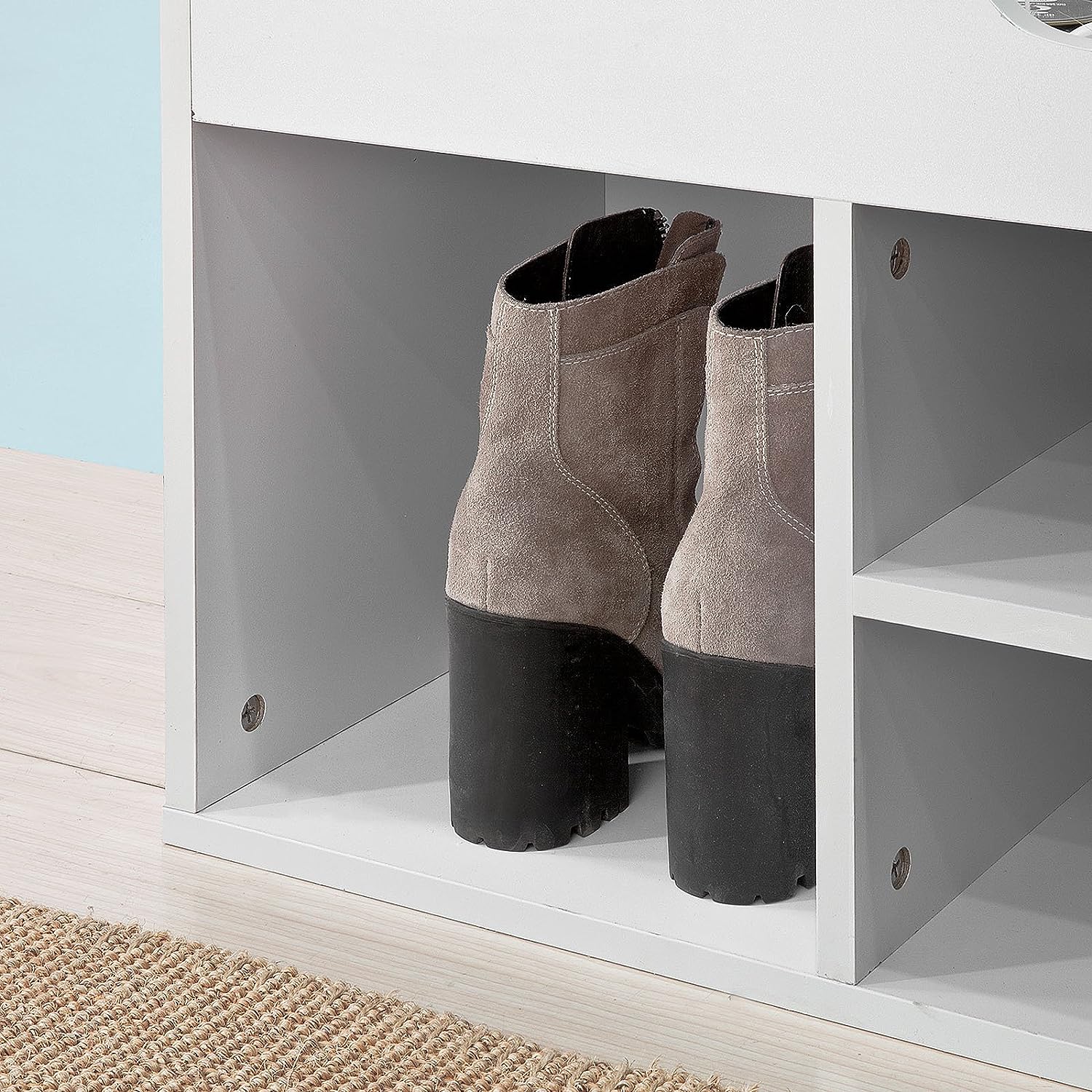 Padded Shoe Bench Lift Up Storage