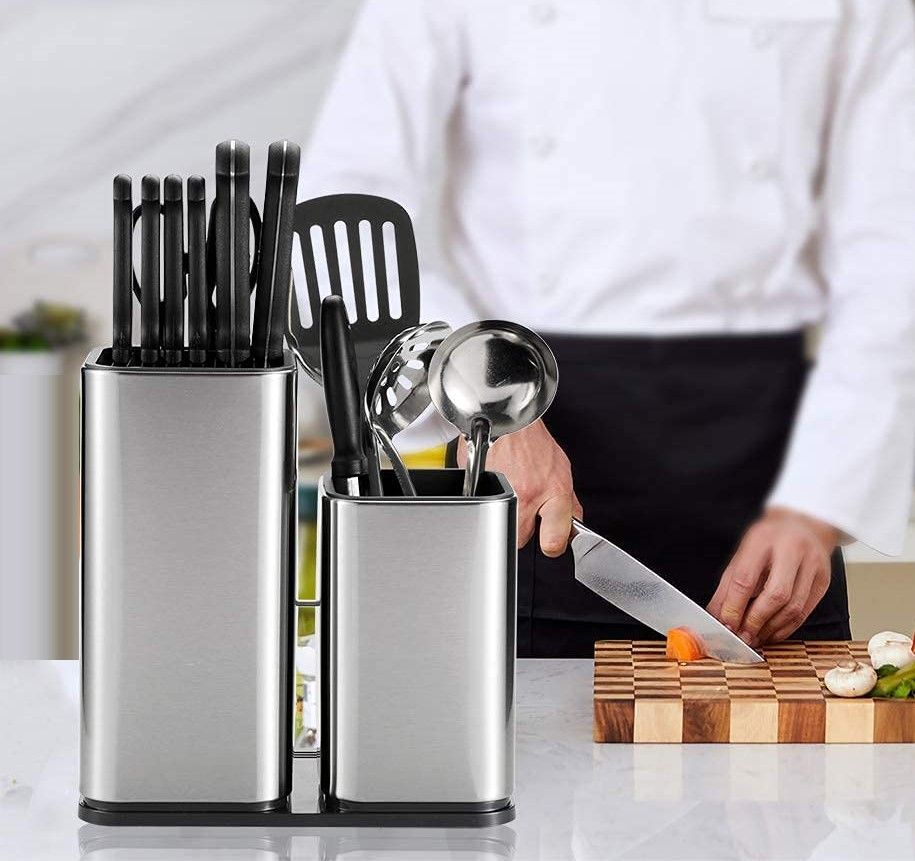 2 in 1 Stainless steel knife holder for kitchen