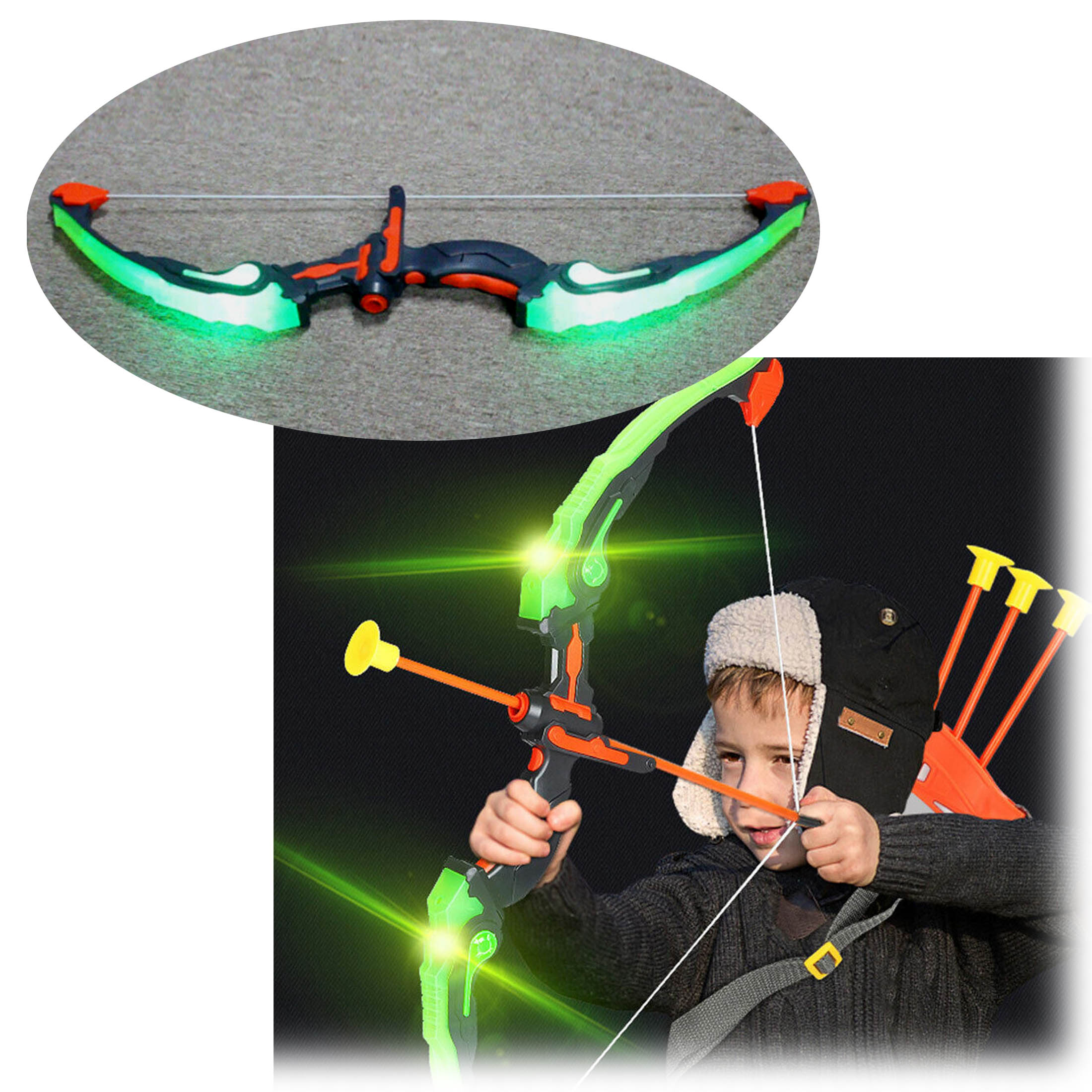 Latest Kingsport Light-up Kids Archery Set Suction Arrows Target