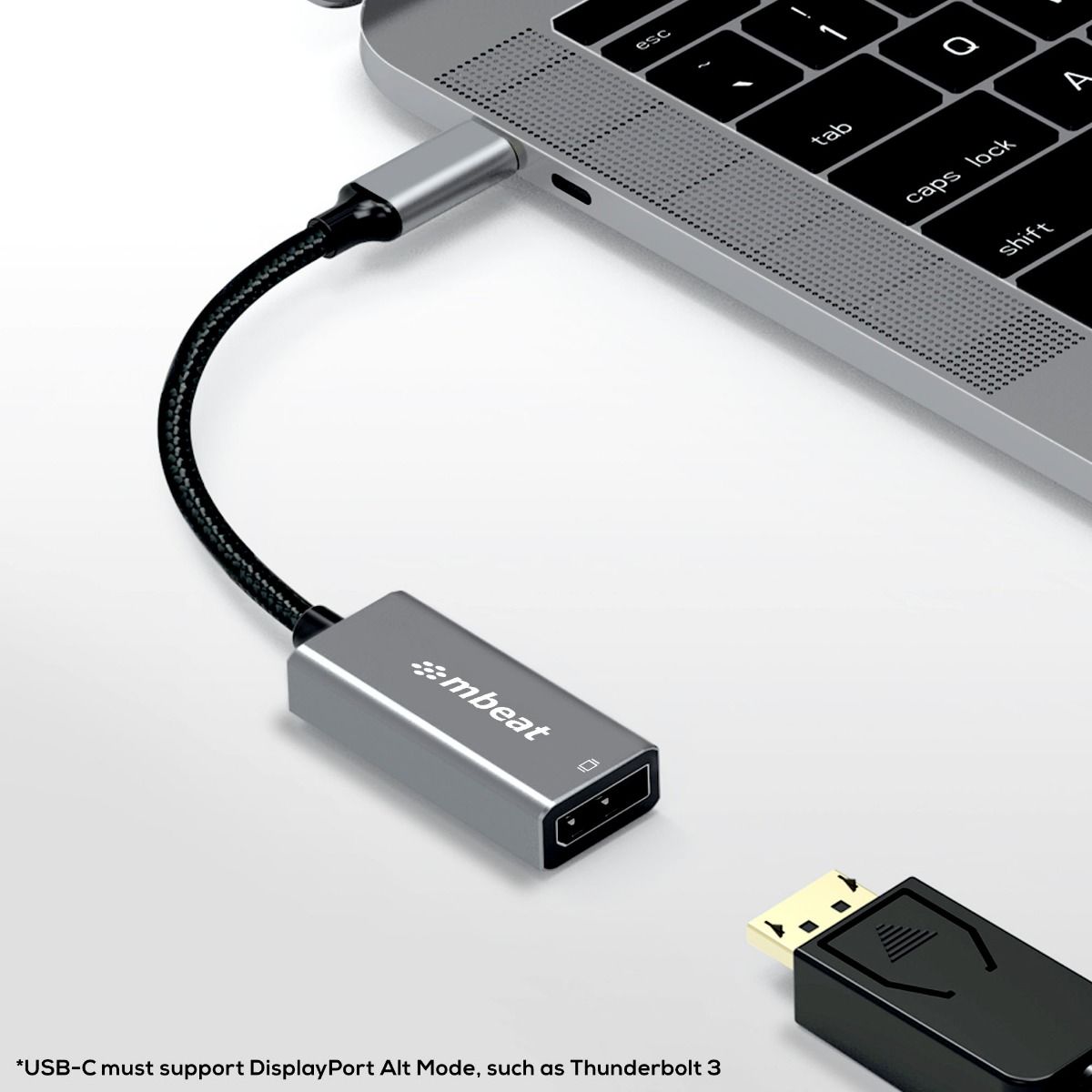 mbeat Elite USB-C to Display Port Adapter - Space Grey