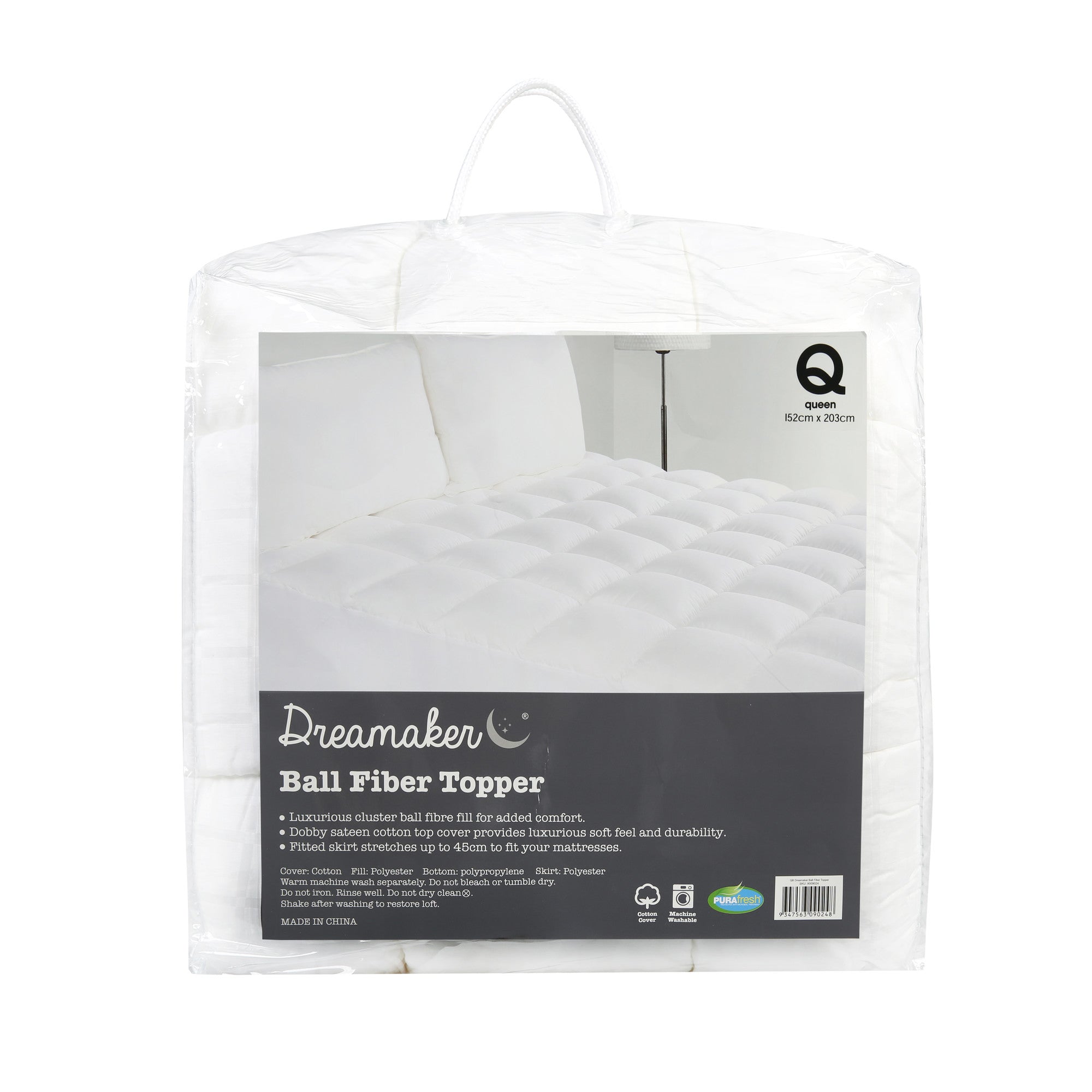 Dreamaker Ball Fibre Mattress Topper 1000Gsm Queen Bed