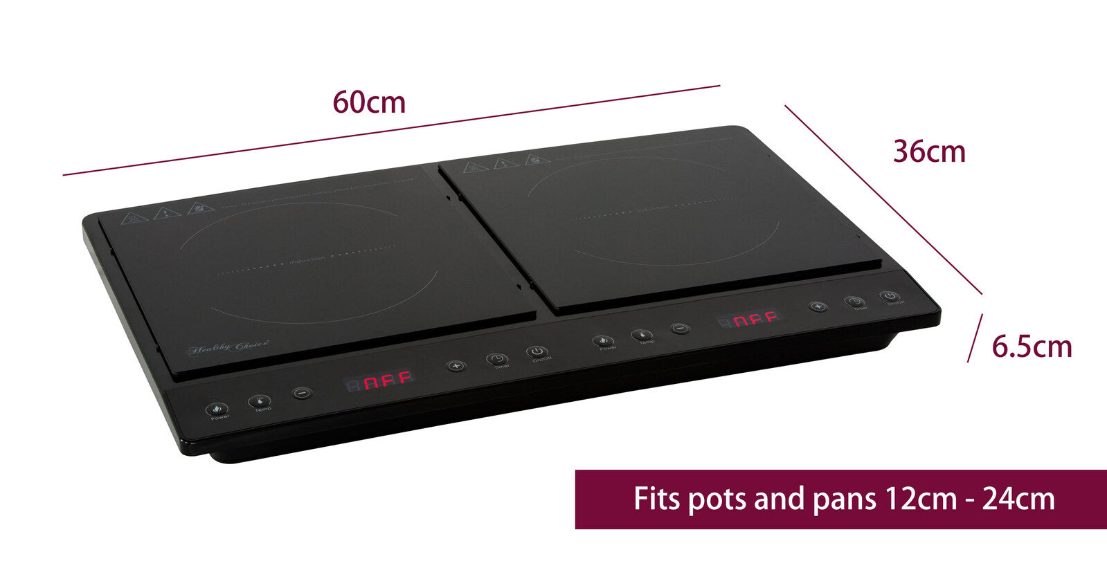 Double Induction Cooker w/ 2 Plates, 240C, 1000- 1400W