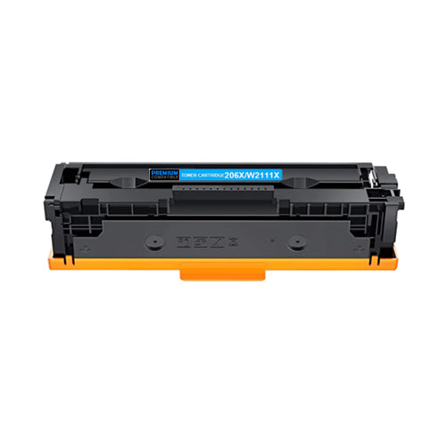 Compatible Premium 206X W2111X High Yield Cyan Toner Cartridge - 2,450 Pages - for use in HP Printers